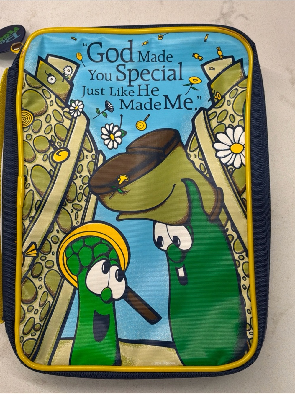 Veggie Tales School Supplies Bible Bag Blue Yellow 2002 Christian